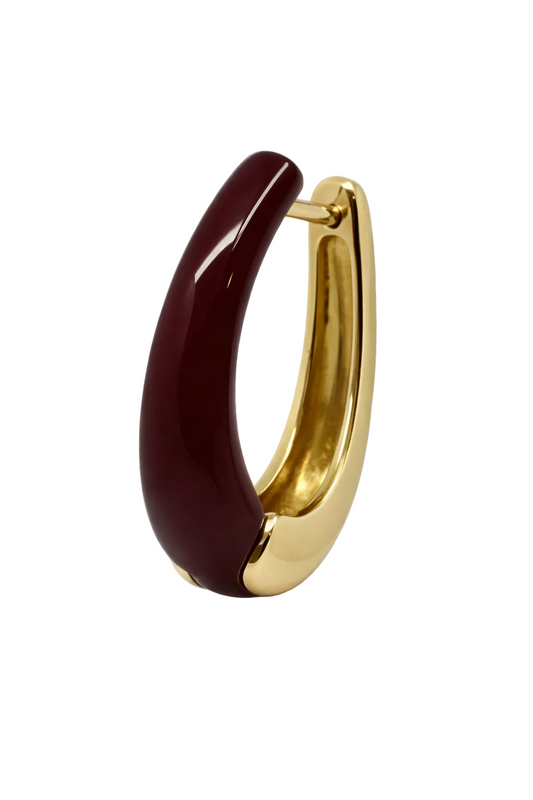 Burgundy Elegant Hoop Earrings