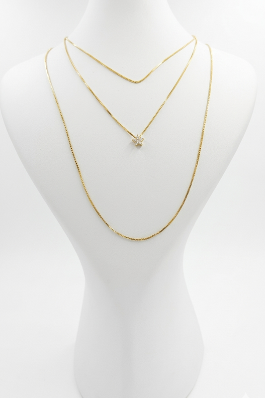 Triple Thin Chain Necklace