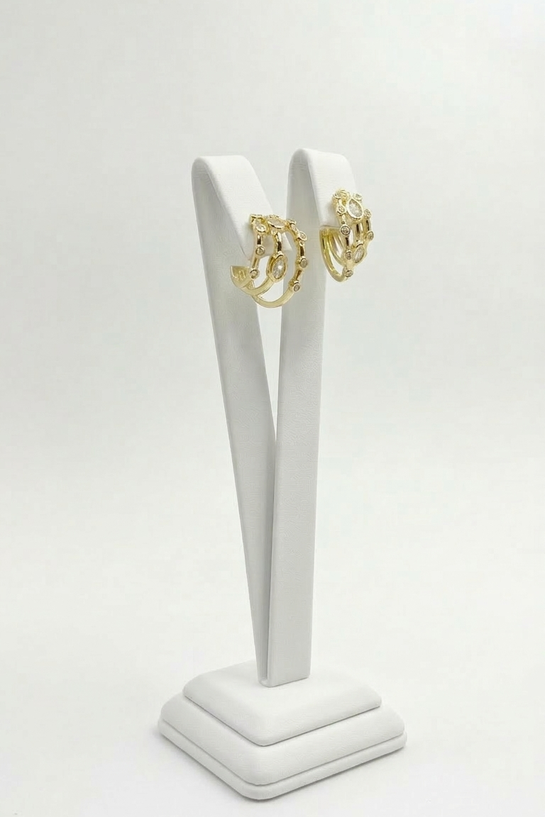 Elegant Stone Hoop Earrings