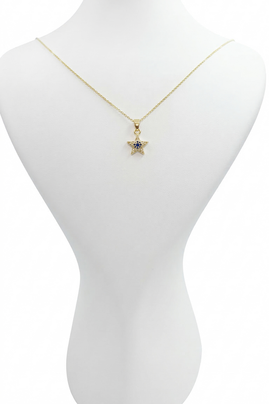 Blue Stone Star Necklace