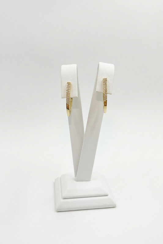 Studded Thin Hoop Earrings