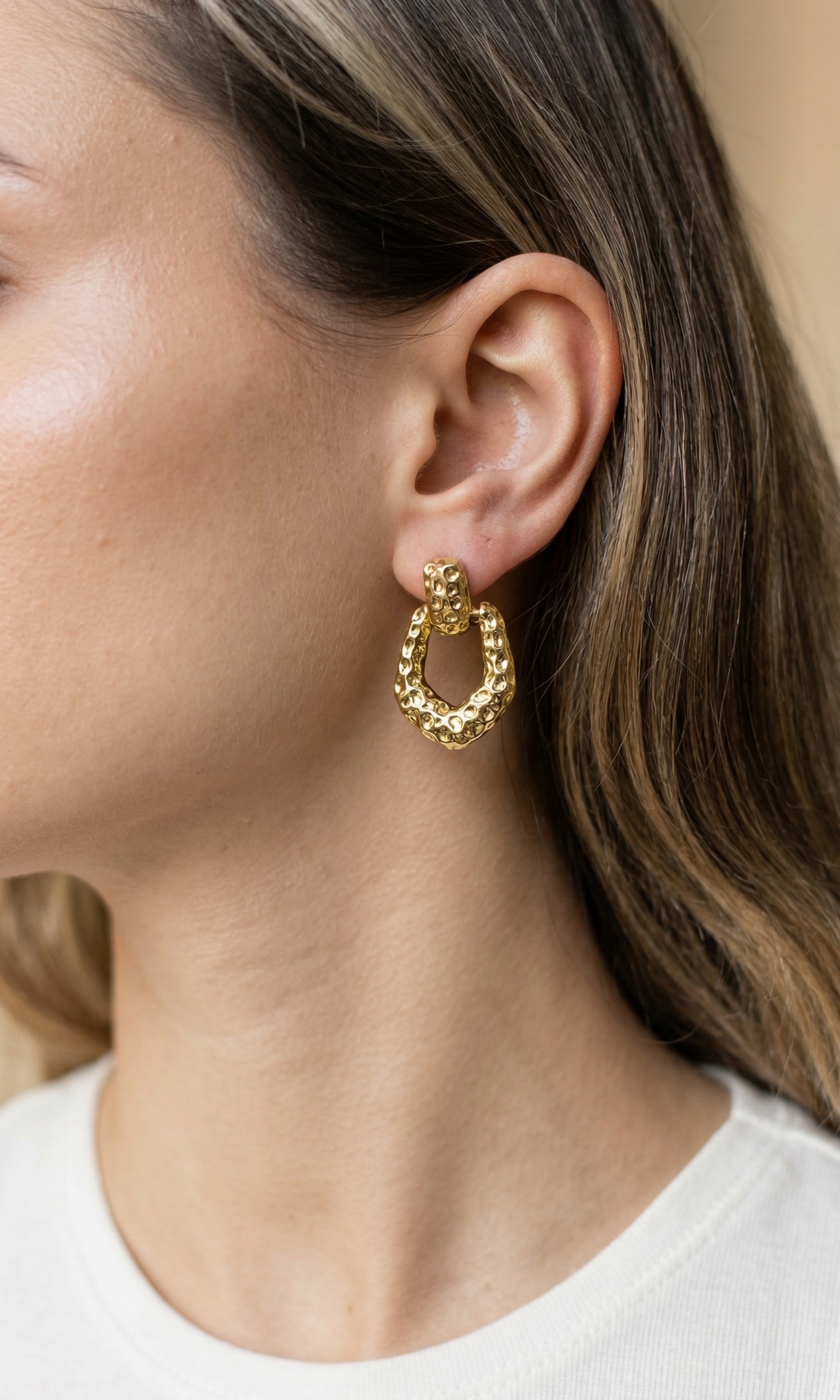 Gold Renkli Bubble Küpe