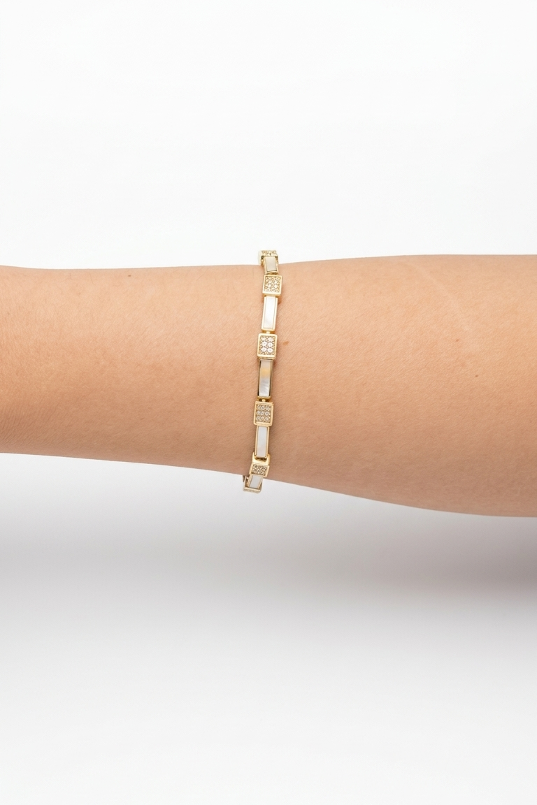 Mother-of-Pearl and Stone Bracelet