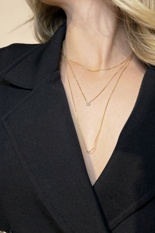 Triple Thin Chain Necklace
