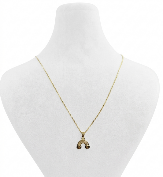 Mini Gold-Colored Rainbow Necklace