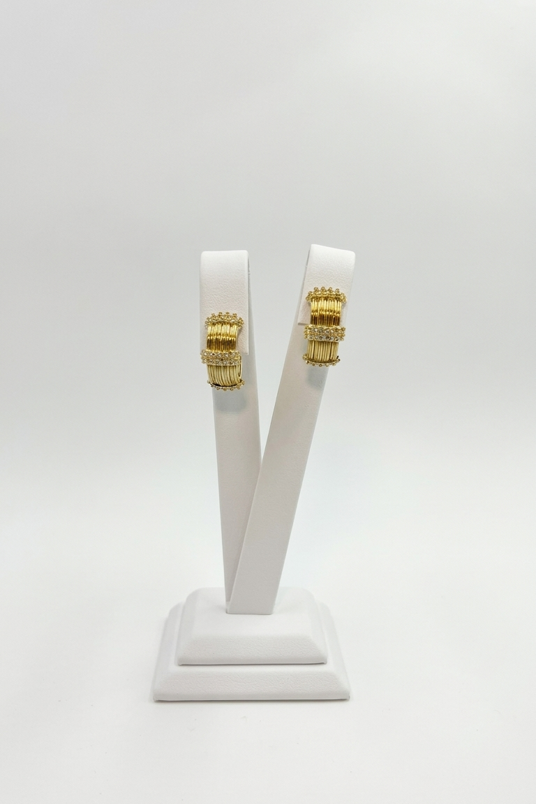 Gold Zircon Earrings